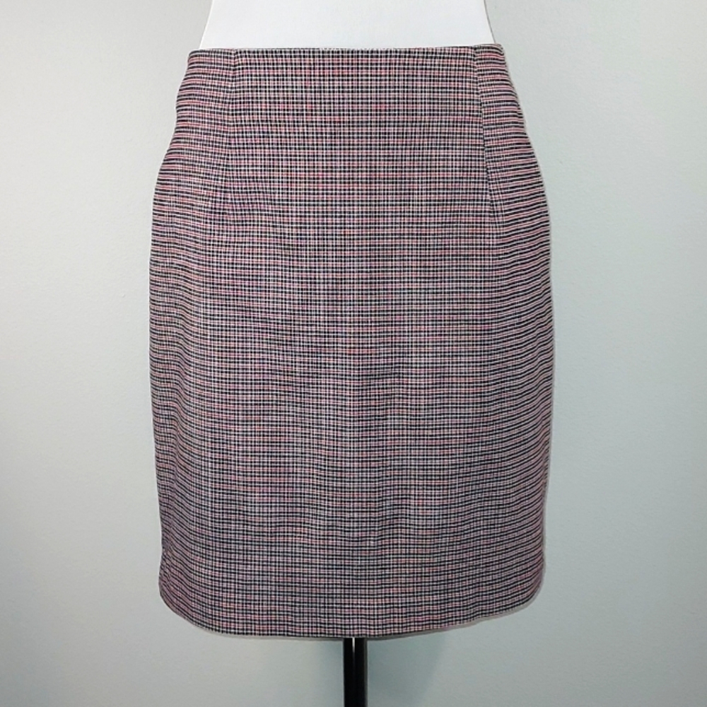 AGB Byer California Black White Red Houndstooth Plaid Y2K Mini Skirt Size 10